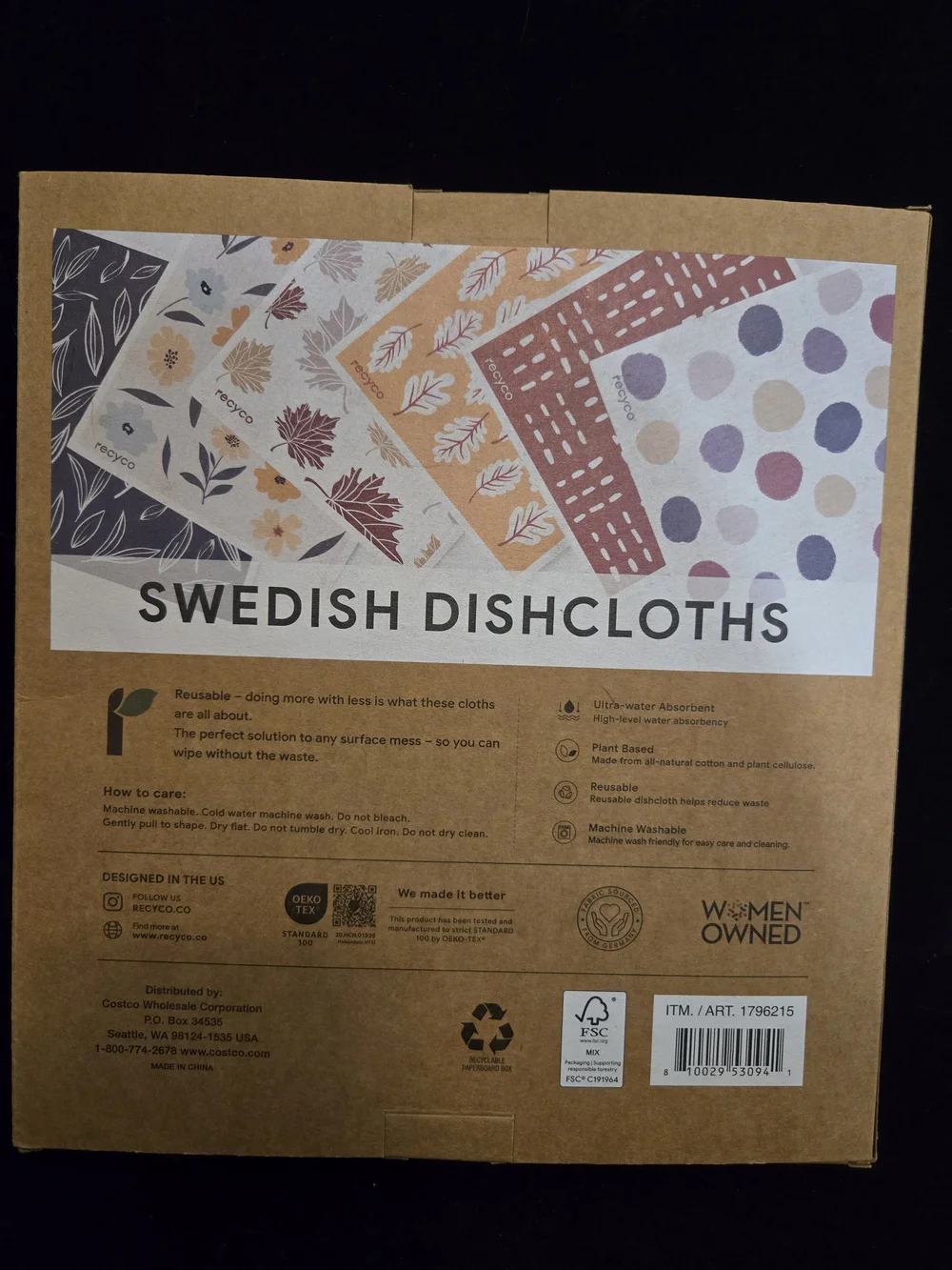 Evergrace Swedish Dishcloths 12 Pack Costco Reusable Cotton Cellulose NEW